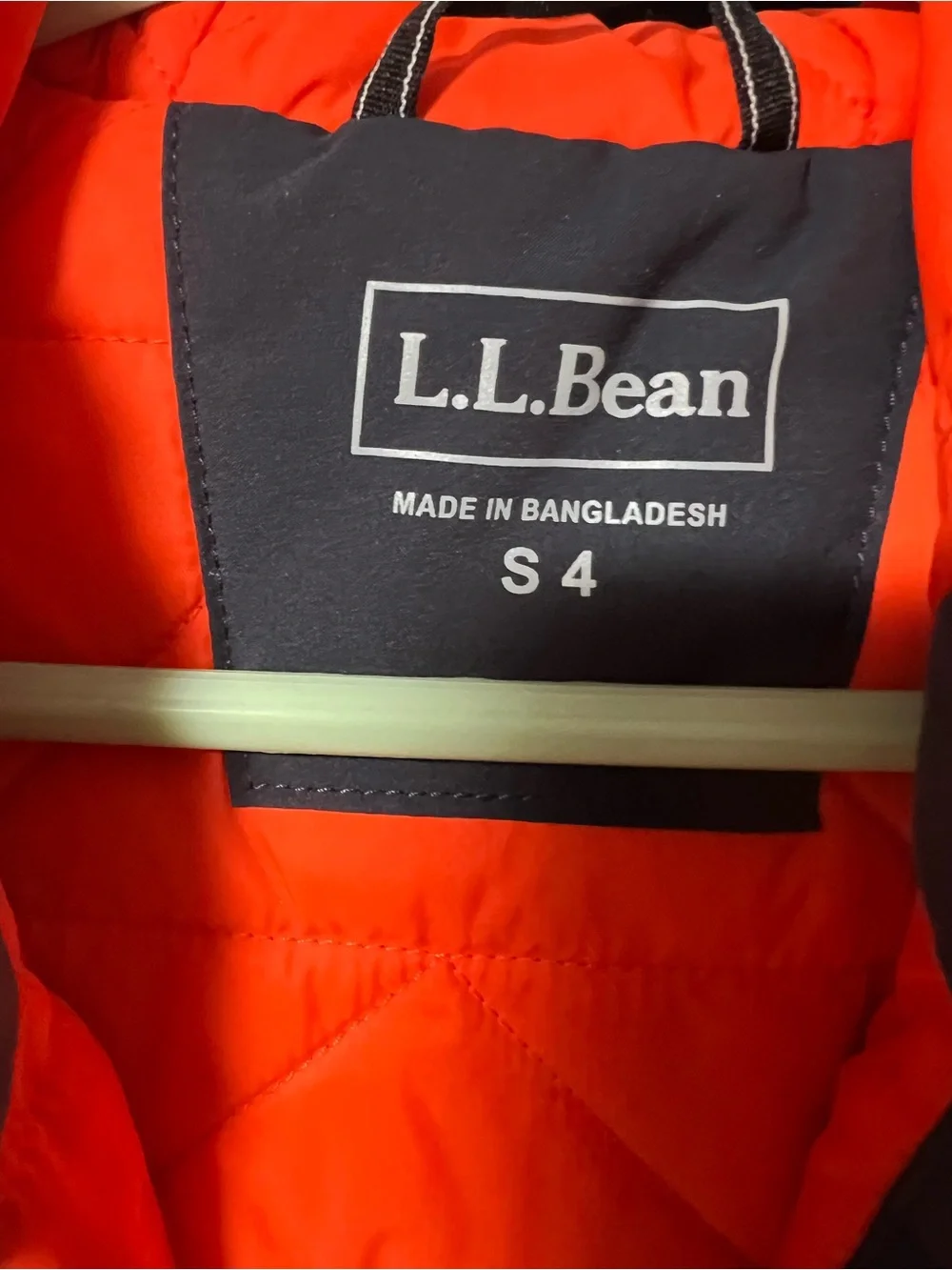 L.L. Bean Kids Navy Raincoat with Orange Accents
